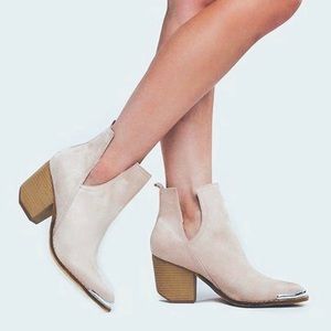 J. Adams Tess Western Heeled boogie vegan suede